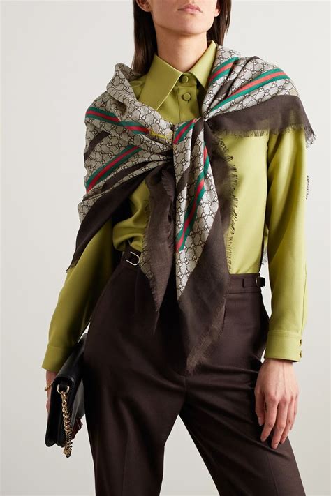 écharpe gucci femme|Gucci frayed scarf.